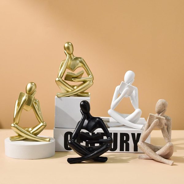 supplier direct style-a beige, creative abstract thinker bookend for home aesthetic, study, and wine cabinet – stylish shelf decor accent and thoughtful gift for living room, bar, or coffee shop wholesale prices
