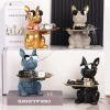 wholesale direct modern decor resin bulldog tray statue piggy bank tray storage entrance key holder candy jewelry earrings tray suitable for home decor modern art dining table decor office small object tray bulk purchase at factory prices