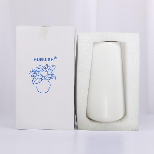 oem/odm services white vase - white ceramic vase, 6“ white flower vase, bright white not off white, boho vase for pampas grass, minimalist modern textured vase for home decor, table shelf living room farmhouse decor affordable bulk deals