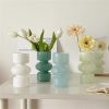 oem/odm services jspyfits glass hydroponic flower vase, 7 inches colored glass bubble vase for flower, three-layer glass funky vase for home/office/weddings/party table flower decor (milky green) affordable bulk deals