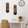 bulk purchase 2pcs rustic wall hanging candle sconces- farmhouse wall mounted wooden candle holders for flower vase- handmade hanging wall sconces for bedroom living room kitchen bathroom (brown) trade price