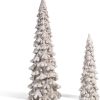 dropship from factory rm roomers 2pcs resin christmas tree statues, table top small white christmas decorative figurine set, indoor artificial xmas tree figurines for desk gifts mass production supply