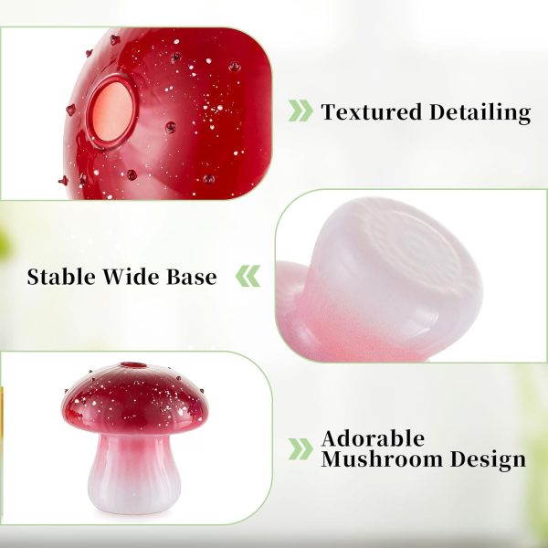 oem/odm services mushroom vase small for flowers lovers: glasseam cute red glass bud vases for home decor - 5pcs unique plant propagation station jar for living room windowsill decoration affordable bulk deals