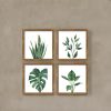 bulk purchase artbyhannah framed bathroom wall art set of 4 for botanical wall decor green plant picture frame collage set for home living room decoration (walnut, 10x10) trade price