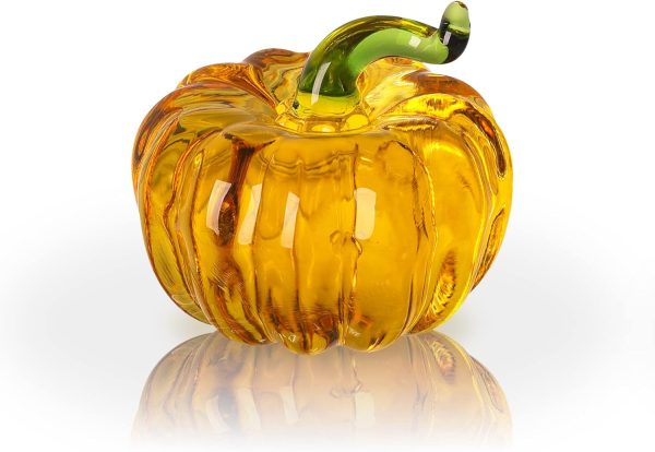 dropship from factory longwin mini crystal pumpkin collectible figurines glass pumpkin figurine paperweight tabletop decorative ornaments for fall harvest thanksgiving halloween home decor ornaments mass production supply