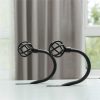 bulk purchase handmade metal curtain holdbacks 2pcs, decoration matt black curtain tie back hooks for wall, heavy duty side holders tiebacks accessories for drapes drapery window factory discount