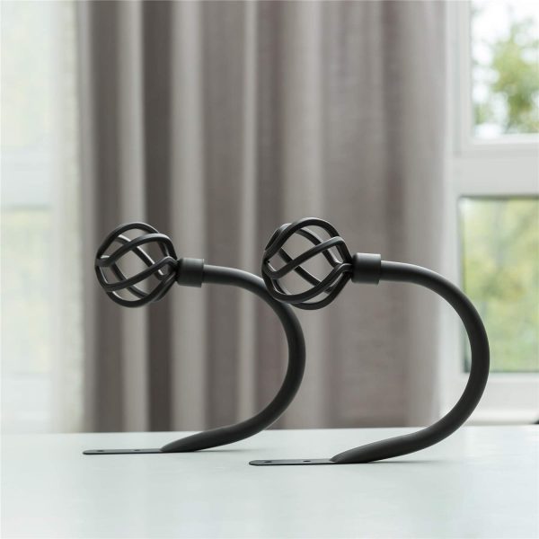 bulk purchase handmade metal curtain holdbacks 2pcs, decoration matt black curtain tie back hooks for wall, heavy duty side holders tiebacks accessories for drapes drapery window factory discount