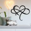 factory direct aoolvy infinity heart wall decor, unique infinity heart metal art wall decor love sign steel wall plaques bedroom ornaments for home wedding decor, room living room decoration (black, 23.6x20.6inch) volume discount