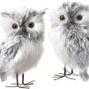 dropship from factory kurt adler c2225 5-inch furry gray owl set of 2 mass production supply