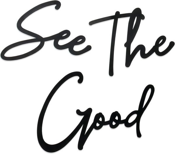 factory direct zzbakress see the good wall decor metal wall art see the good large living room wall decor black metal wall art for office modern signs for home wall decor (black, modern) volume discount