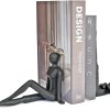 supplier direct ambipolar yoga-style black decorative bookends, cast iron book stand to hold books heavy duty, book stoppers for home decor, office desk, living room decor wholesale prices