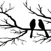 factory direct metal birds wall art, metal vivid birds on branch silhouette wall decor black leaves with bird outdoor metal hanging wall sculpture for home balcony garden(large) volume discount