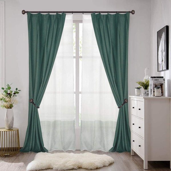 bulk purchase szximu curtain holdbacks set of 2, window treatment holdbacks wall mounted drapery hooks with netted texture finials, bronze factory discount