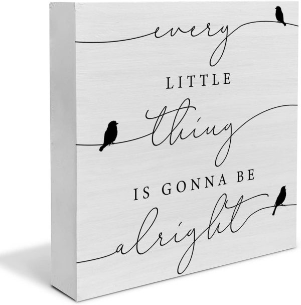 bulk purchase every little thing is gonna be alright birds wooden box sign farmhouse wood box sign spring art blocks desk shelf tabletop home decor 5 x 5 inch trade price
