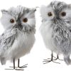 dropship from factory kurt adler c2225 5-inch furry gray owl set of 2 mass production supply