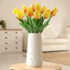 oem/odm services ceramic vase for home decor,copotea 8 inch white flowers vase, modern cylinder vase for centerpieces entryway shelf living room table decor affordable bulk deals