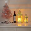 custom wholesale lanterns decorative outdoor&indoor, set of 2 (15"&11") beige metal lantern decor with glass, candle holder for porch, patio, garden, fall, wedding, christmas, table centerpiece oem/odm services