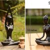 dropship from factory owmell lot of 4 meditation yoga pose statue figurine ceramic yoga figure set decor - black mass production supply