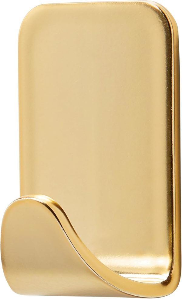 competitive pricing command small metallic hooks brass color, 4 hooks and 5 command strips, damage free wall hooks with adhesive strips, adhesive hooks for hanging christmas decorations, holds up to 0.5 lb one-stop wholesale