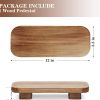 wholesale direct farmhouse wood tray rustic wooden pedestal 12 * 5.5 * 2 inches decorative wood riser for farmhouse kitchen counter bathroom room decor (brown) bulk purchase at factory prices