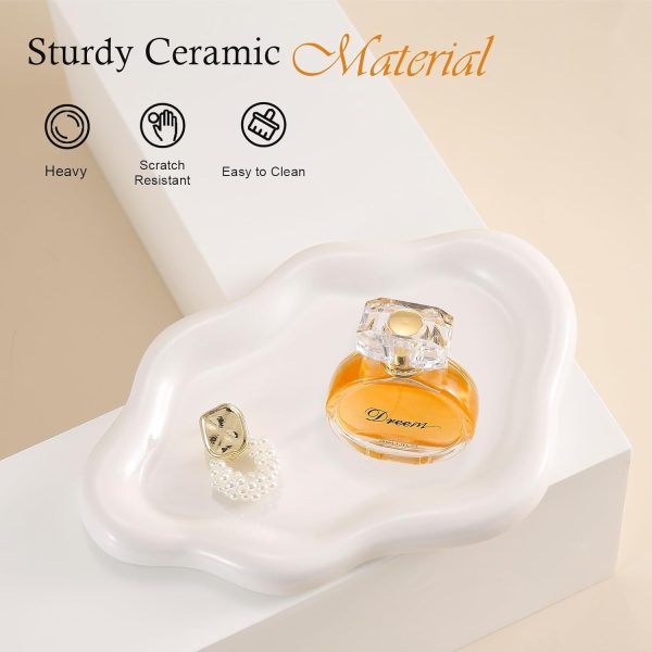 wholesale direct ceramic jewelry tray trinket dish, decorative cloud vanity key tray for women, ring holder dish, cute jewelry plate bowl room decor aesthetic, birthday, white bulk purchase at factory prices