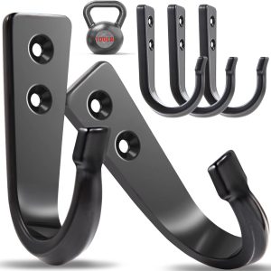 competitive pricing wodegift 5pcs large size wall hooks, heavy duty wall hooks for hanging, coat hooks for hanging, large size wall hooks, for hanging heavy duty pans, backpacks, coats and garage items (black hooks) one-stop wholesale