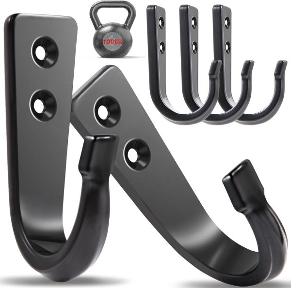 competitive pricing wodegift 5pcs large size wall hooks, heavy duty wall hooks for hanging, coat hooks for hanging, large size wall hooks, for hanging heavy duty pans, backpacks, coats and garage items (black hooks) one-stop wholesale