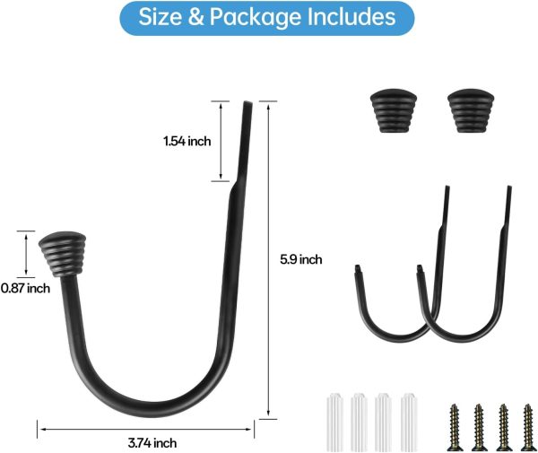 bulk purchase ohtomber 2pcs black curtain holdbacks - metal decorative curtain hooks for drapes, curtain tiebacks clips wall mounted curtain tie holders, curtain pull backs drapery hooks with screw for wall factory discount