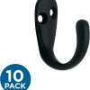competitive pricing franklin brass (10-pack single wall hooks 1-prong coat/hat matte black hooks for hanging wall mount hanger clothes, purse, bag, towel organization decorative wall hooks b12093k-fb-c one-stop wholesale