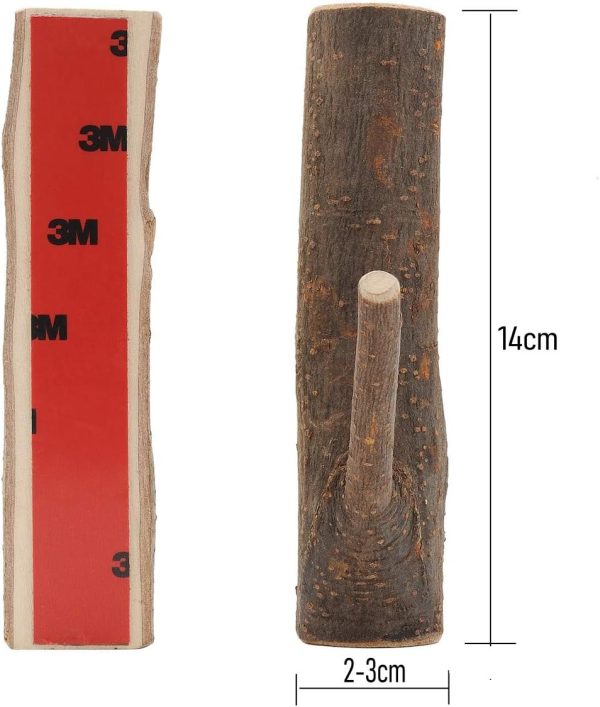 competitive pricing yangqihome pack of 4 vintage real wood tree branch wall hook,rustic decorative wood adhesive hooks. key holder, coat hook,strong suction hooks.(width 2cm-3cm) one-stop wholesale