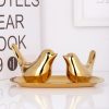 dropship from factory xmgzq 2 pcs gold decor accents,small animal statues,modern home decorative, birds sculpture, ornaments for shelf, bookshelf, coffee table,knick knacks home decor for shelves(gold bird) mass production supply