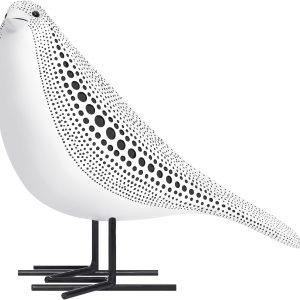 dropship from factory quoowiit bird figurine, modern sculpture and statues for home decor, animal statues for bookshelf, table, entryway, fireplace, resin decorative sculpture with chic polka dots art design (white) mass production supply