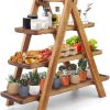 wholesale direct manspdier wood 3 tier serving tray three tiered cupcake stand, rectangle serving platter wooden farmhouse, party serving brown decorative tray decor bulk purchase at factory prices