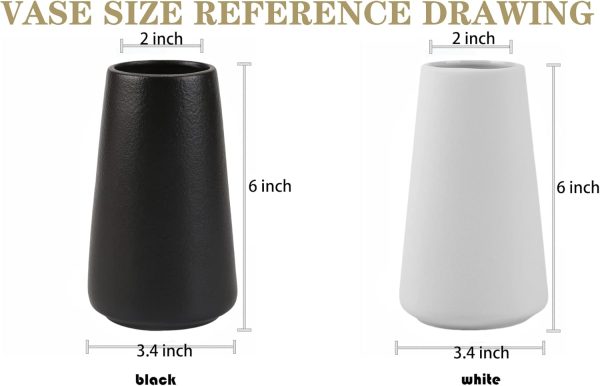 oem/odm services simple vase for flowers plants, matte vases for modern table shelf home decor wedding boho decor, 6" h frosted elegant ceramic vase for pampas grass fluffy stem bouquet lavender flowers (white, 1) affordable bulk deals