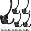 competitive pricing wall mounted coat hooks 5 pack heavy duty black hardware robe hooks decorative for single hanging coats towel cubicle classroom kitchen bath backpack hat hook one-stop wholesale