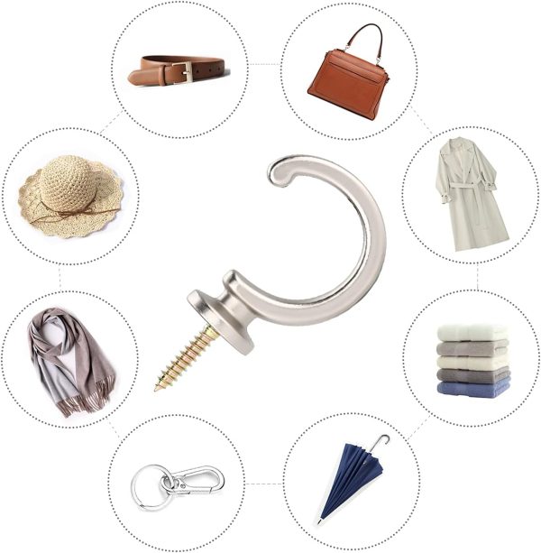 bulk purchase dess 4pack curtain holdbacks curtain tiebacks hooks wall mounted curtain hooks for window drapery/clothes/coat/hat/towel (silver) factory discount