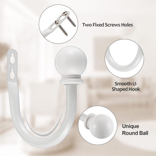 bulk purchase sumnacon set of 2 decorative curtain holdbacks, wall mounted aluminum alloy window drapery tiebacks for bedroom, livingroom office come with screws, white factory discount