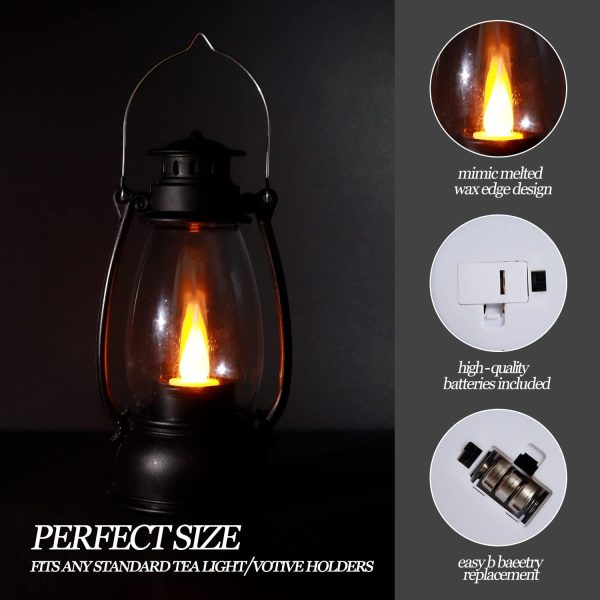 custom wholesale mini lanterns 6-pcs led small lanterns decorative indoor outdoor hanging lantern decorative candle lanterns farmhouse decor for weddings western camping party halloween christmas decorations oem/odm services