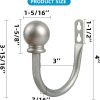 bulk purchase curtain holdbacks, curtain hooks for drapes with screws wall mounted, decorative drapery holdbacks for bedroom livingroom office, satin nickel ball finials curtain tiebacks (2pcs) factory discount
