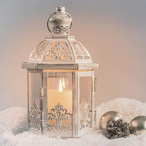 custom wholesale lanterns decorative outdoor&indoor, set of 2 (15"&11") beige metal lantern decor with glass, candle holder for porch, patio, garden, fall, wedding, christmas, table centerpiece oem/odm services