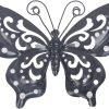 factory direct 3 pack metal butterfly wall art outdoor decor, butterflies spring wall sculpture hanging metal wall decorations for garden, patio, fence, yard, living room, bedroom volume discount