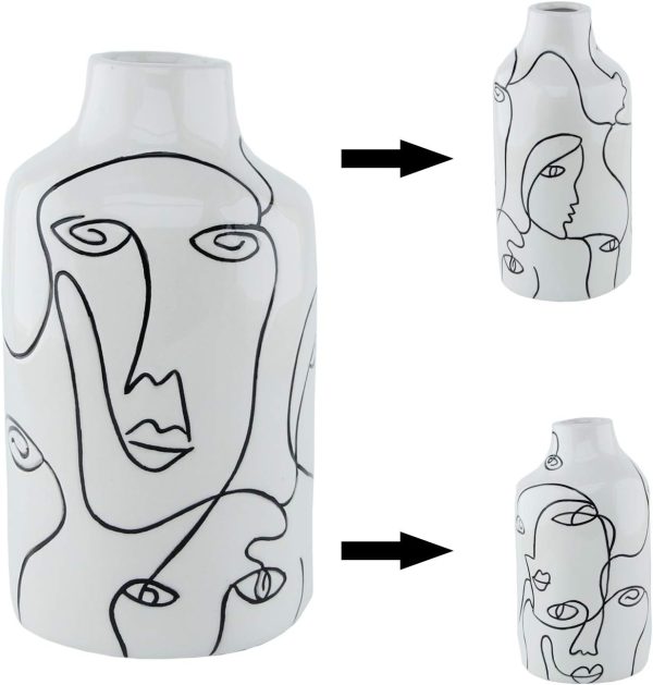 oem/odm services kimdio ceramic vase for home decor, abstract irregular design flower vase, living room decor minimalist decorative vases for pampas grass affordable bulk deals