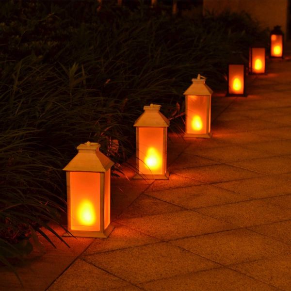 custom wholesale 13" vintage style lantern,flickering flame effect tabletop lantern(black,remote timer and batteries included)indoor/outdoor hanging lantern,decorative candle lantern zkee (set of 2) oem/odm services
