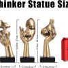 dropship from factory 3 pcs thinker small statue, golden black abstract art sculpture modern home decora shelf decor knick knacks desktop decor christmas tv stand decor new year gift (3 pcs gold) mass production supply
