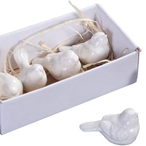 dropship from factory set of 6 white ceramic birds mass production supply