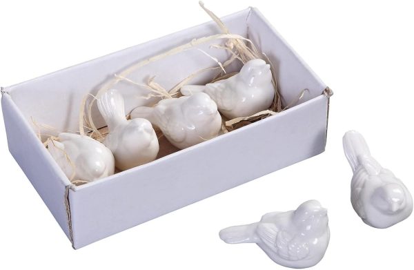 dropship from factory set of 6 white ceramic birds mass production supply