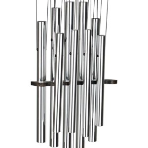 producer to buyer woodstock wind chimes, outdoor decor, patio and garden decor for outside, front porch decor, (34") wind chimes for patio decor, eastern energies healing wind chime silver gifts (hc) discounted pricing