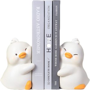 supplier direct cute hug ducks decorative bookends, unique book ends to hold books creative resin book holder stopper for home office desk bookshelf decoration wholesale prices