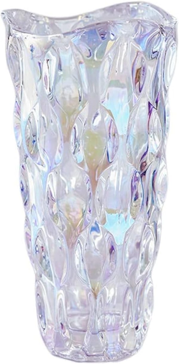 oem/odm services heavy glass flower vase thickened 3.5lb 9.5inch sparkle vase bohemian style, for centerpieces,wedding,perfect home decor (sparkle) affordable bulk deals
