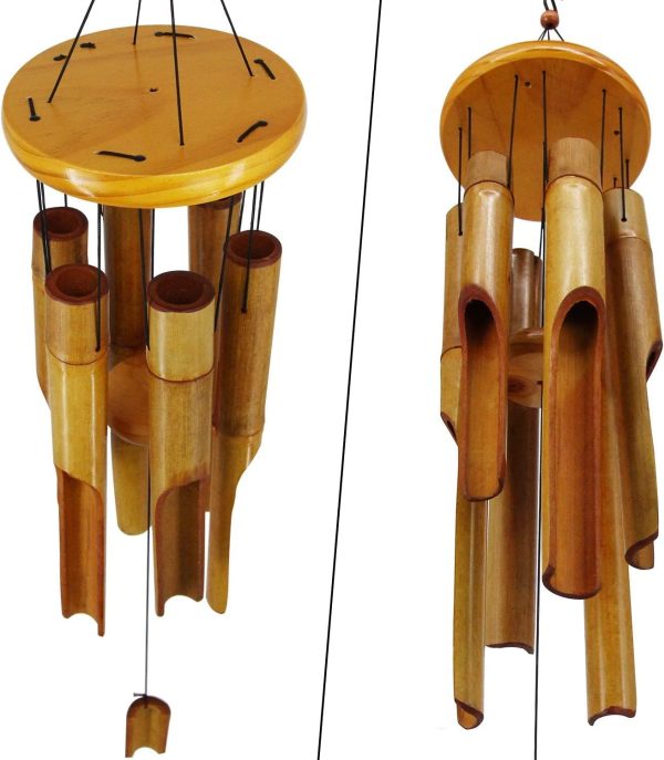 producer to buyer bamboo wind chimes outdoor,wooden wind chimes with melody deep tone,30" classic zen garden windchime for relaxation, grace.home décor for patio, garden or indoor discounted pricing